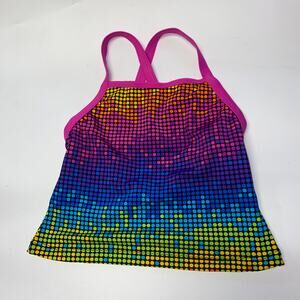 Speedo Girls Multicolor Rainbow Tankini Swim Bathing Suit Top Youth Size 12